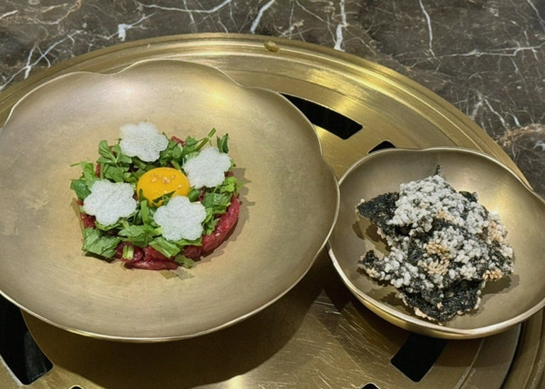 DAEBOJUNG City Hall · fresh Hanwoo beef tartare (yukhoe)