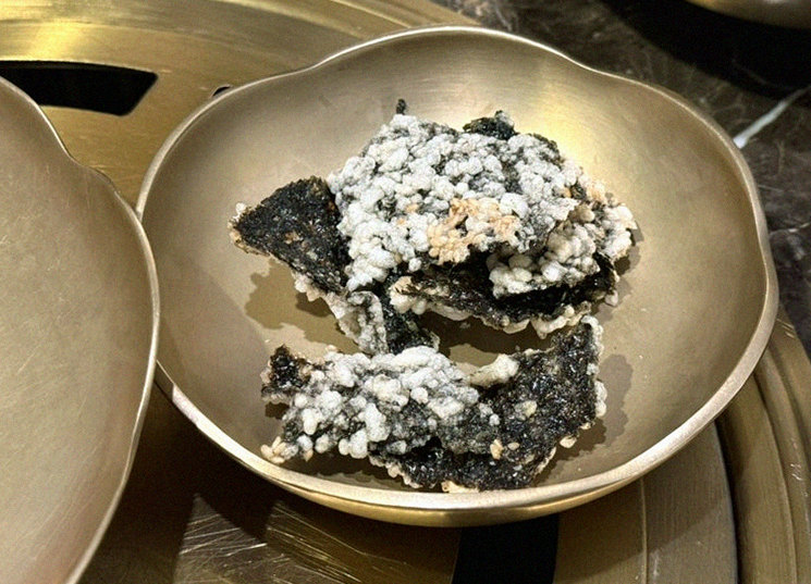 DAEBOJUNG City Hall · premium marbled Hanwoo beef presented before grilling