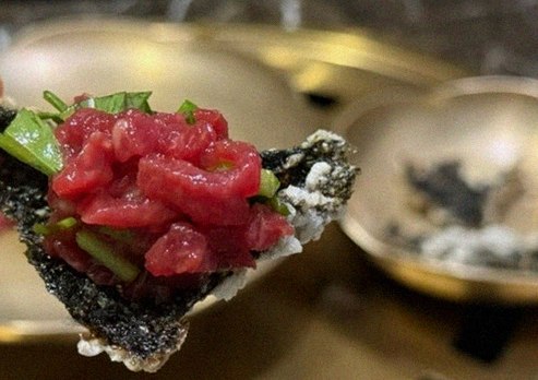 DAEBOJUNG City Hall · fresh Hanwoo beef tartare (yukhoe)