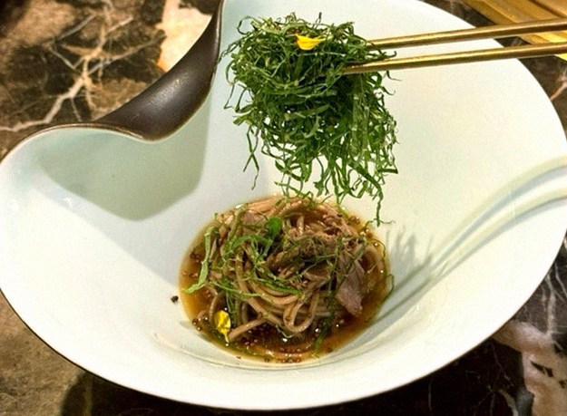 DAEBOJUNG City Hall · a plated course of Hanwoo beef