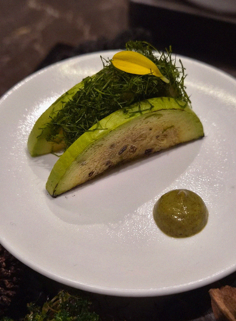 DAEBOJUNG Yeouido · a plated course of Hanwoo beef