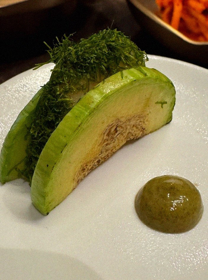 DAEBOJUNG Yeouido · a plated course of Hanwoo beef