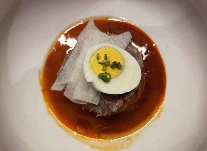 DAEBOJUNG Yeouido · a plated course of Hanwoo beef