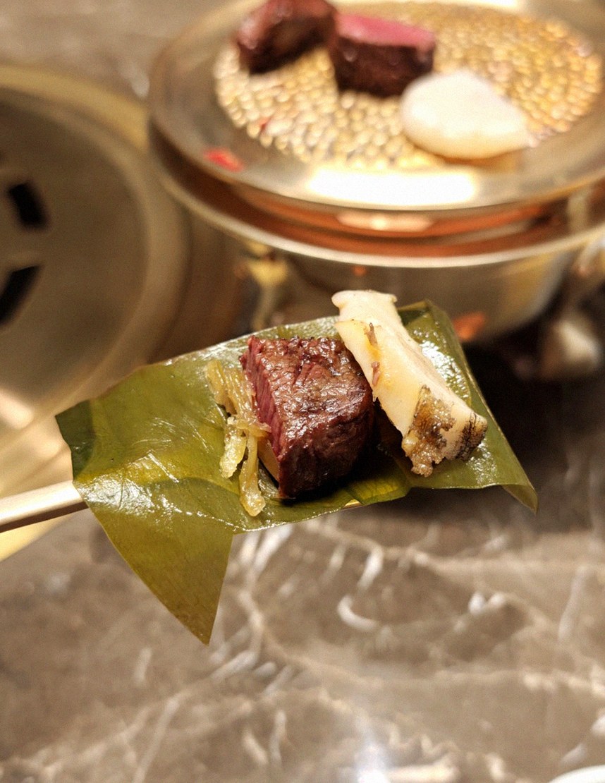 DAEBOJUNG Yeouido · a plated course of Hanwoo beef