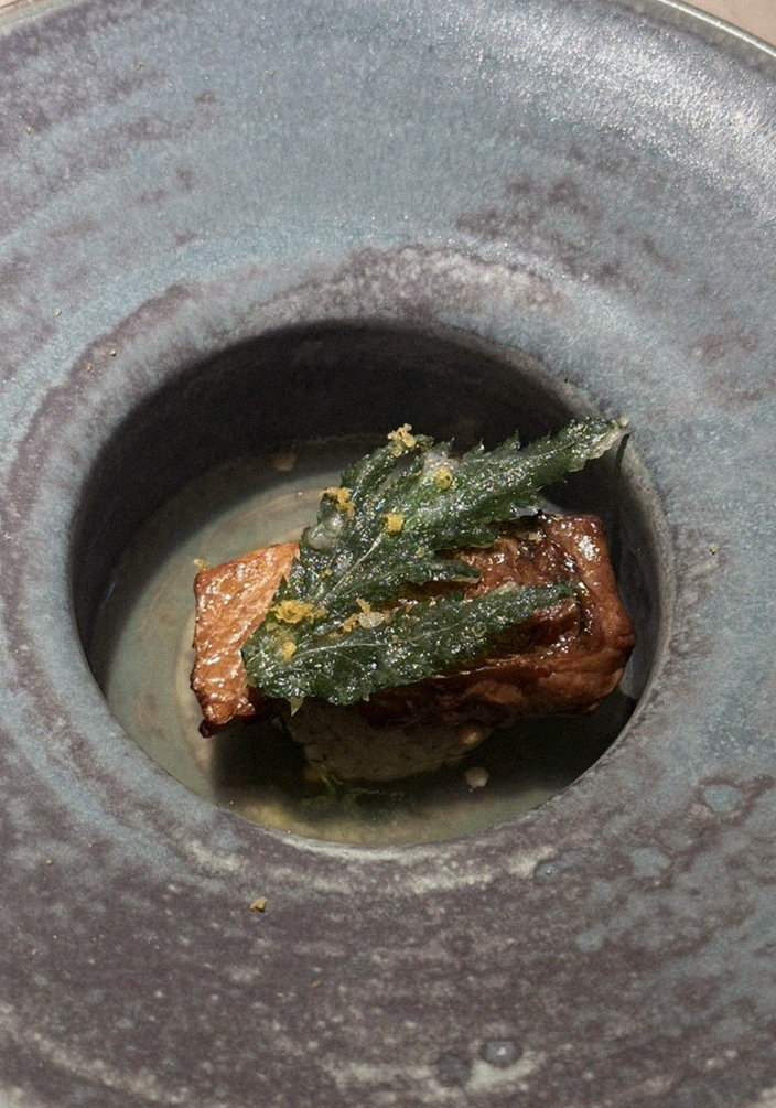 WOOARA Gwanghwamun · a plated course of Hanwoo beef
