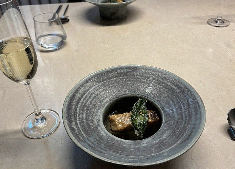 WOOARA Gwanghwamun · a plated course of Hanwoo beef