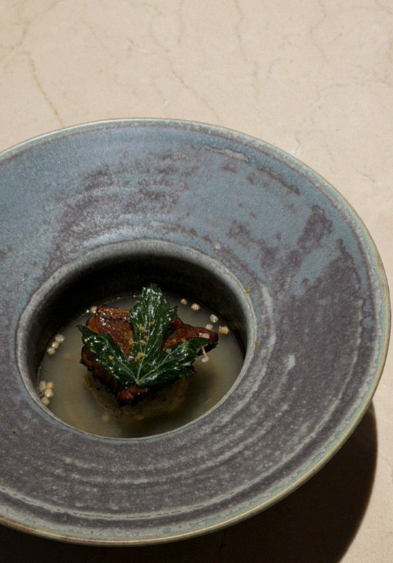 WOOARA Gwanghwamun · a plated course of Hanwoo beef