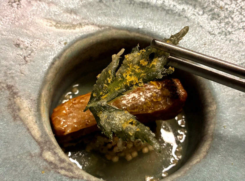 WOOARA Yeouido · a plated course of Hanwoo beef