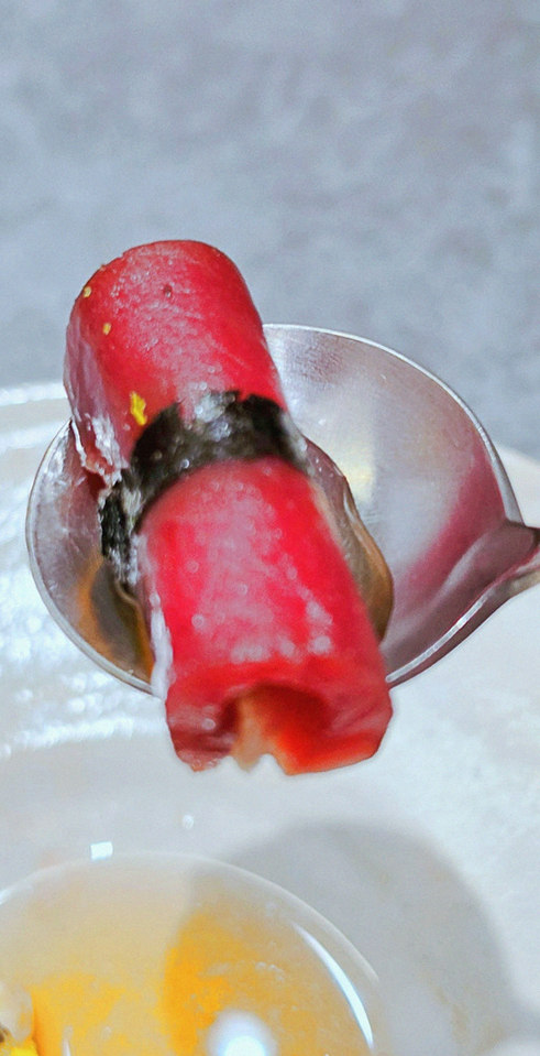 WOOHANA Jonggak · seafood course served alongside the beef