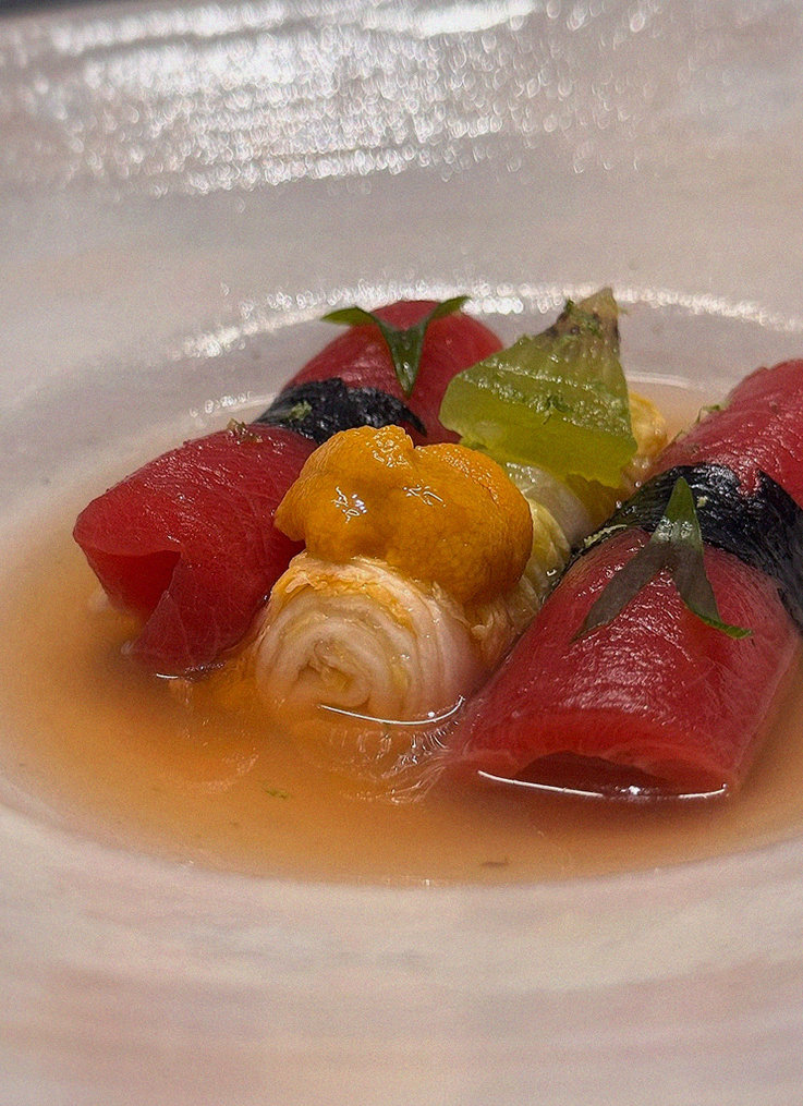 WOOHANA Jonggak · a plated course of Hanwoo beef