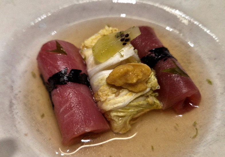 WOOHANA Jonggak · a plated course of Hanwoo beef