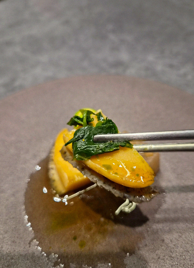 WOOHANA Jonggak · a plated course of Hanwoo beef