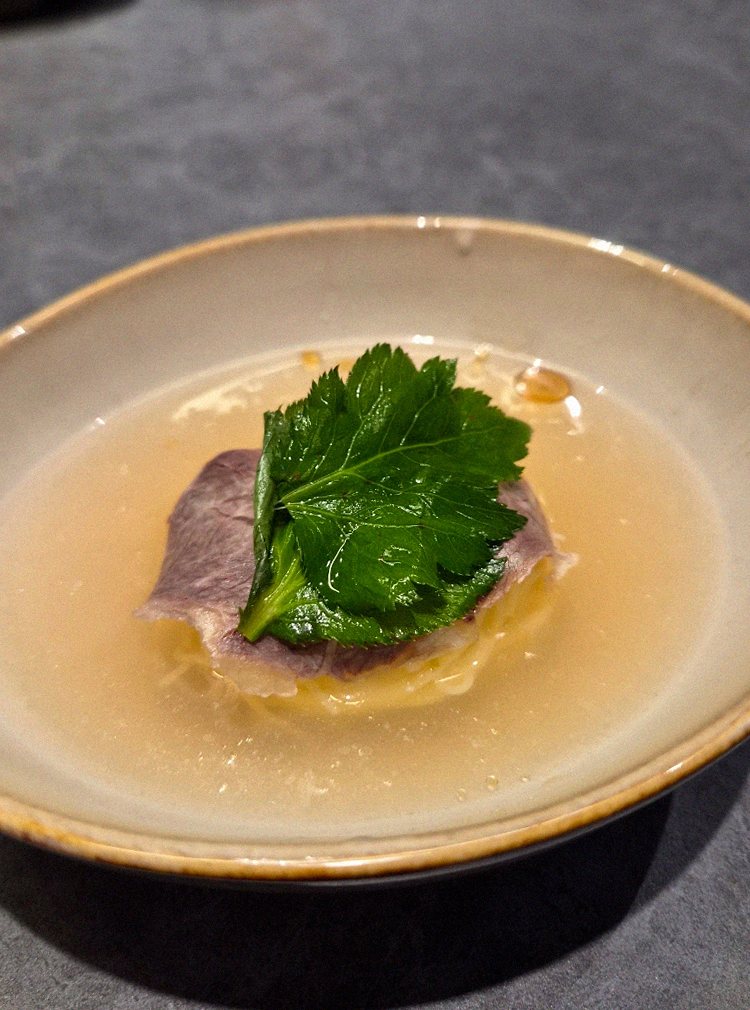 WOOHANA Jonggak · a plated course of Hanwoo beef