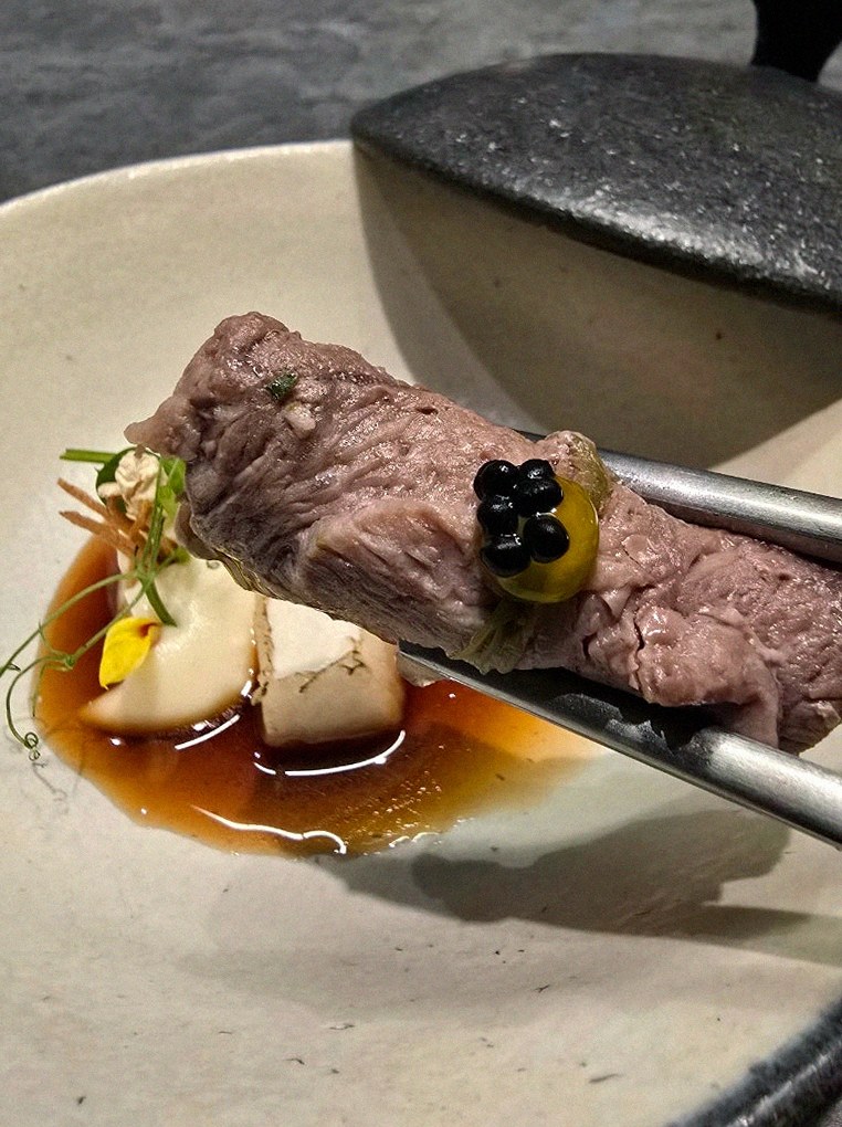WOOHANA Yeouido · a plated course of Hanwoo beef