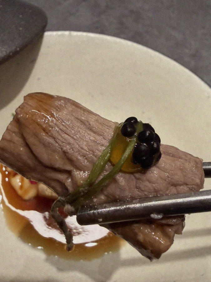 WOOHANA Yeouido · a plated course of Hanwoo beef
