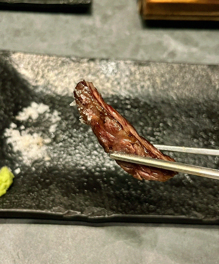 WOOHANA Yeouido · premium marbled Hanwoo beef presented before grilling