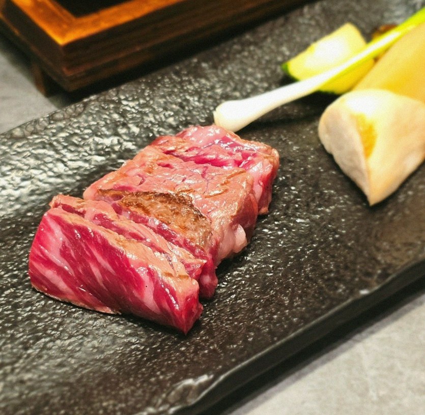 WOOHANA Jonggak · premium marbled Hanwoo beef presented before grilling