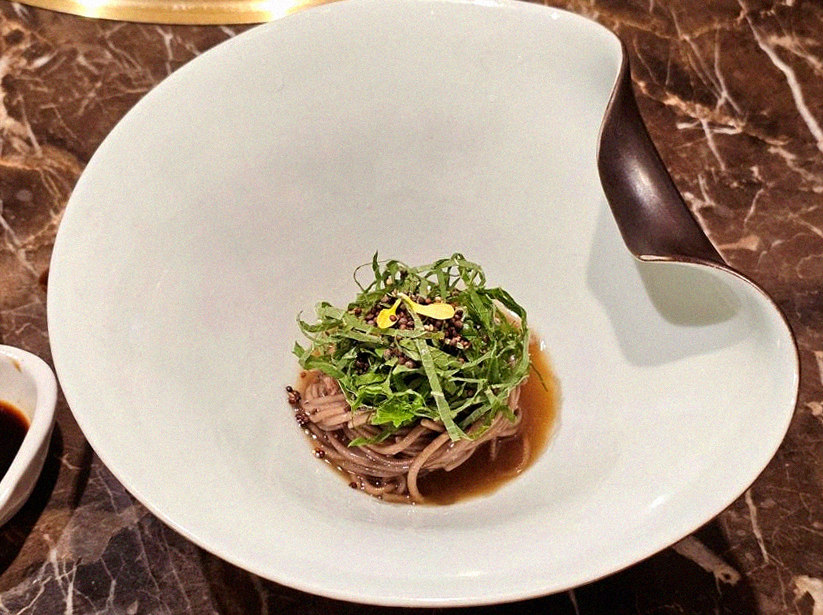 DAEBOJUNG City Hall · a plated course of Hanwoo beef