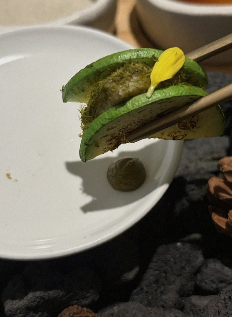 DAEBOJUNG City Hall · a plated course of Hanwoo beef