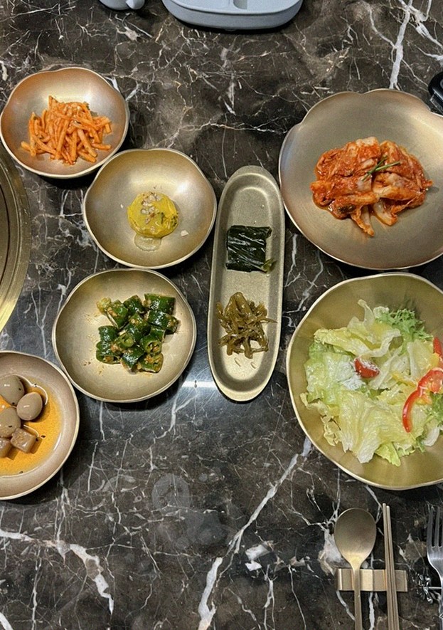 DAEBOJUNG City Hall · assorted Korean side dishes (banchan)