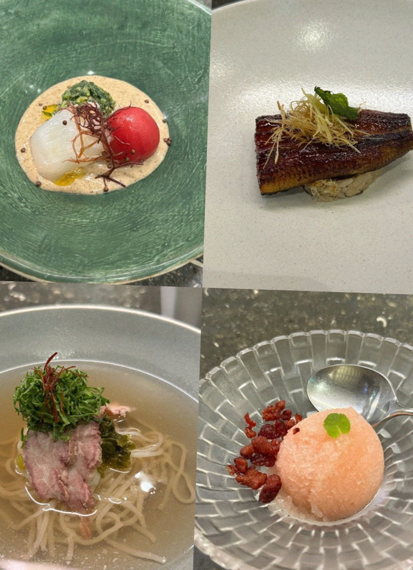 GOWOOGA Yeouido · seafood course served alongside the beef