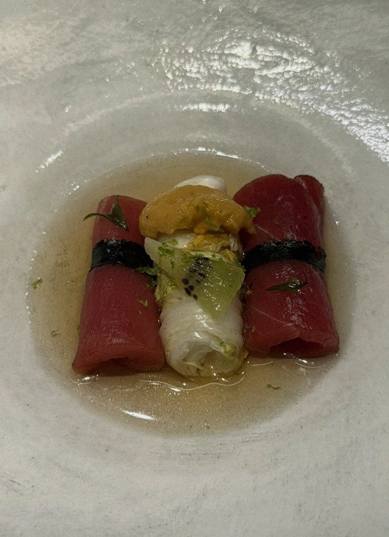 WOOHANA Jonggak · a plated course of Hanwoo beef