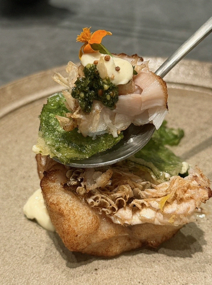 WOOHANA Jonggak · seafood course served alongside the beef