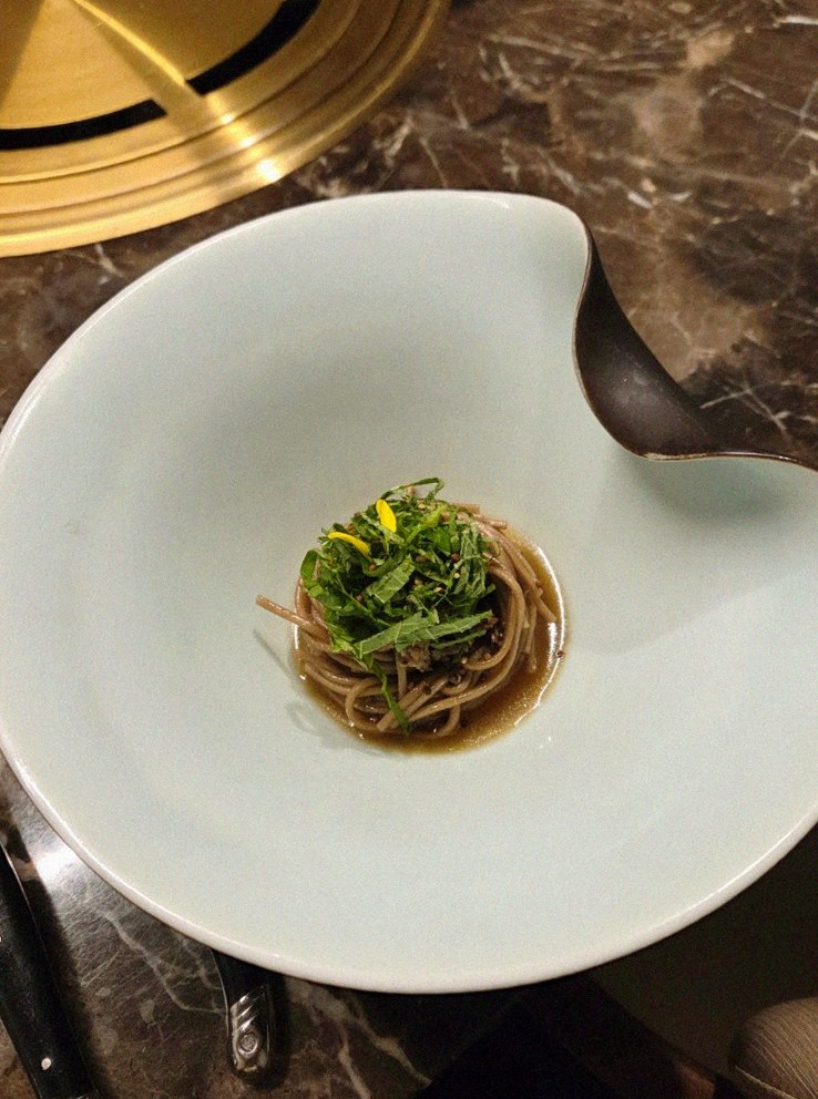 DAEBOJUNG Yeouido · a plated course of Hanwoo beef