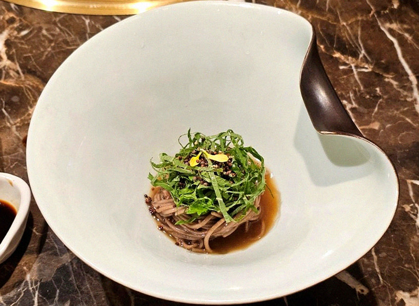 DAEBOJUNG City Hall · a plated course of Hanwoo beef