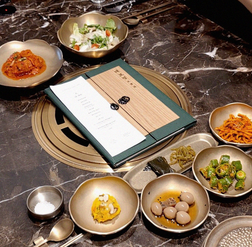 DAEBOJUNG City Hall · the full Hanwoo omakase table