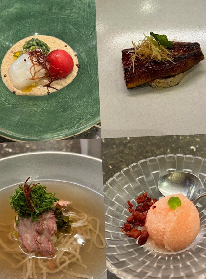 GOWOOGA Yeouido · seafood course served alongside the beef