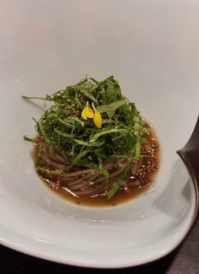DAEBOJUNG City Hall · a plated course of Hanwoo beef