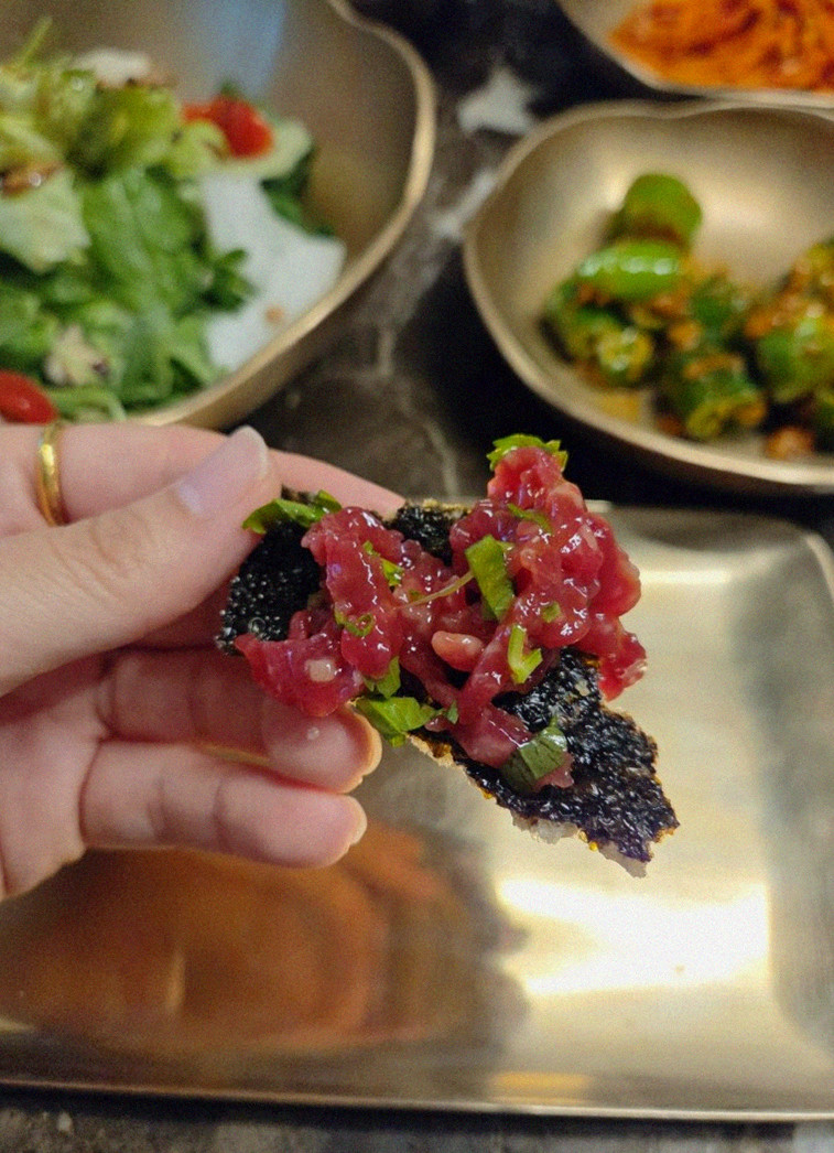 DAEBOJUNG City Hall · fresh Hanwoo beef tartare (yukhoe)