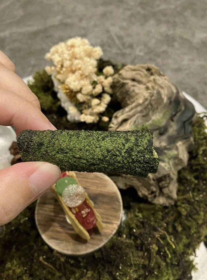GOWOOGA Gwanghwamun · the signature Hanwoo showing — marbled beef cuts and caviar presented in a display chest