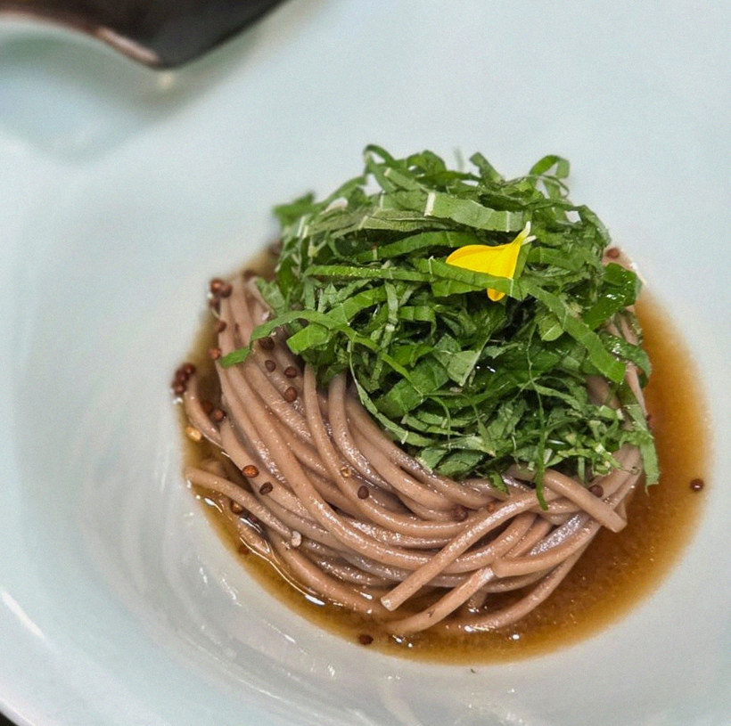 DAEBOJUNG City Hall · a plated course of Hanwoo beef