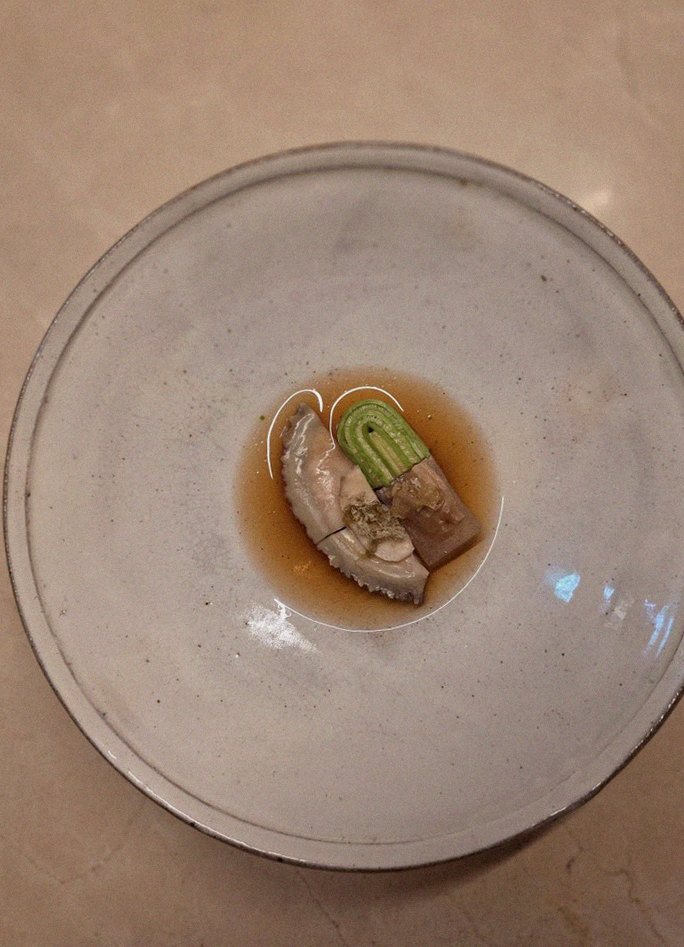 WOOARA Yeouido · a plated course of Hanwoo beef