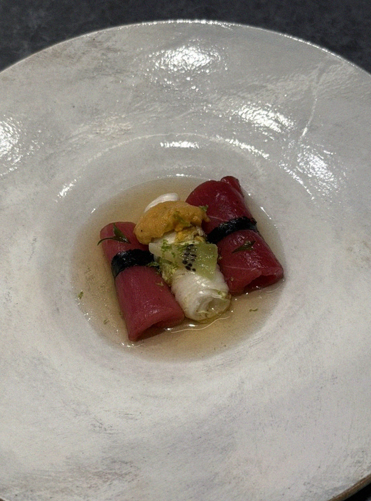 WOOHANA Jonggak · a plated course of Hanwoo beef