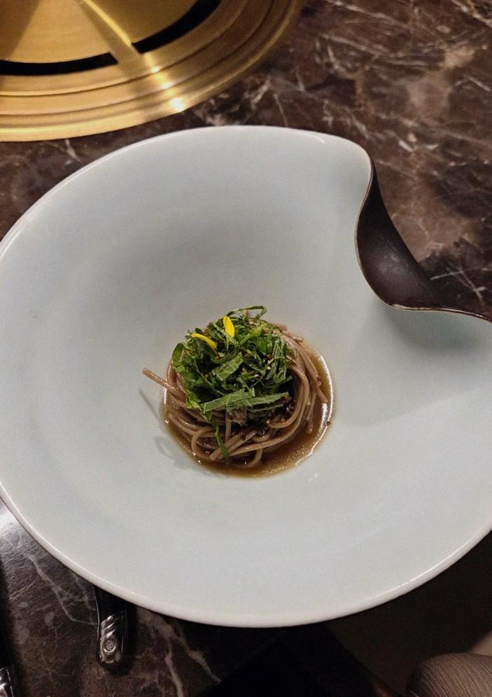 DAEBOJUNG Yeouido · a plated course of Hanwoo beef