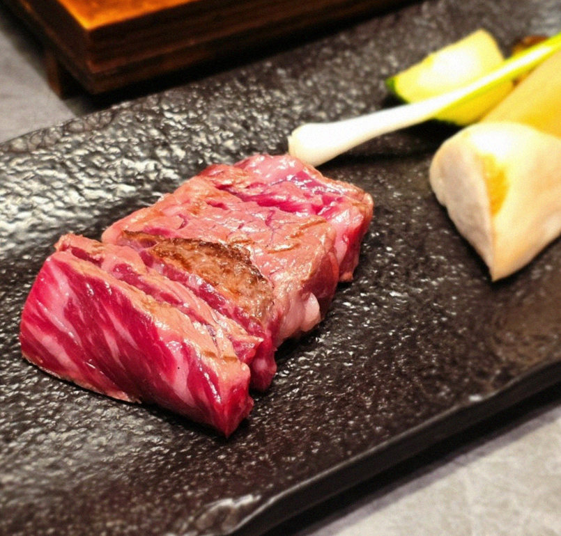 WOOHANA Jonggak · premium marbled Hanwoo beef presented before grilling
