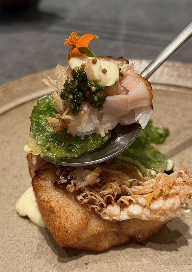 WOOHANA Jonggak · seafood course served alongside the beef