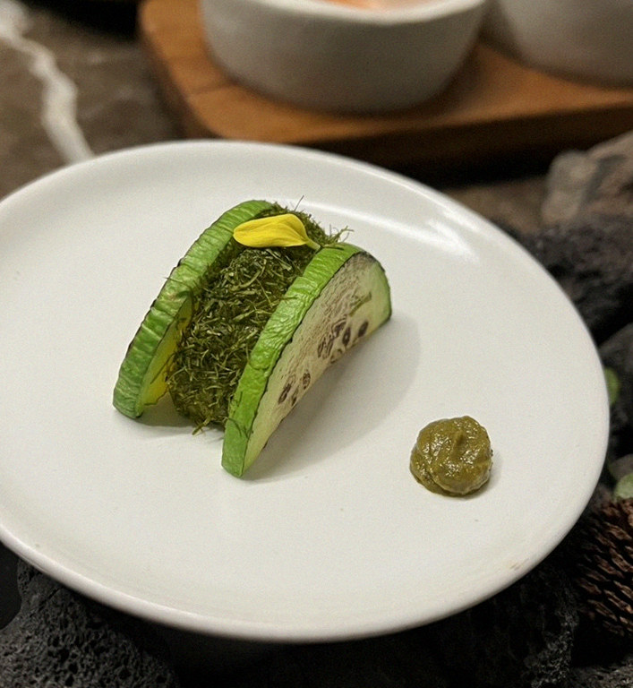 DAEBOJUNG Yeouido · a plated course of Hanwoo beef