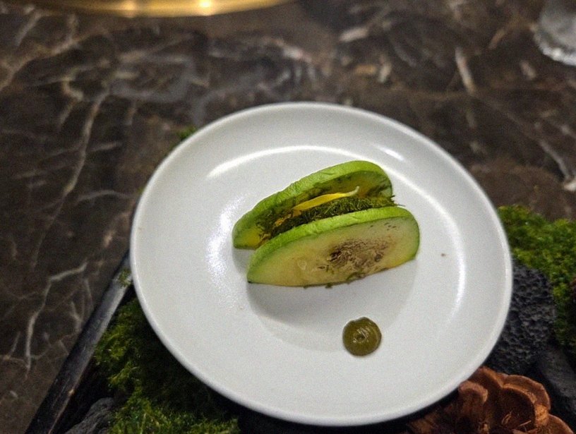 DAEBOJUNG City Hall · a plated course of Hanwoo beef