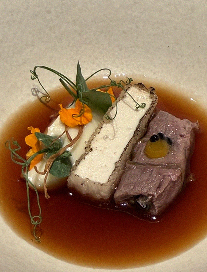 WOOHANA Yeouido · a plated course of Hanwoo beef