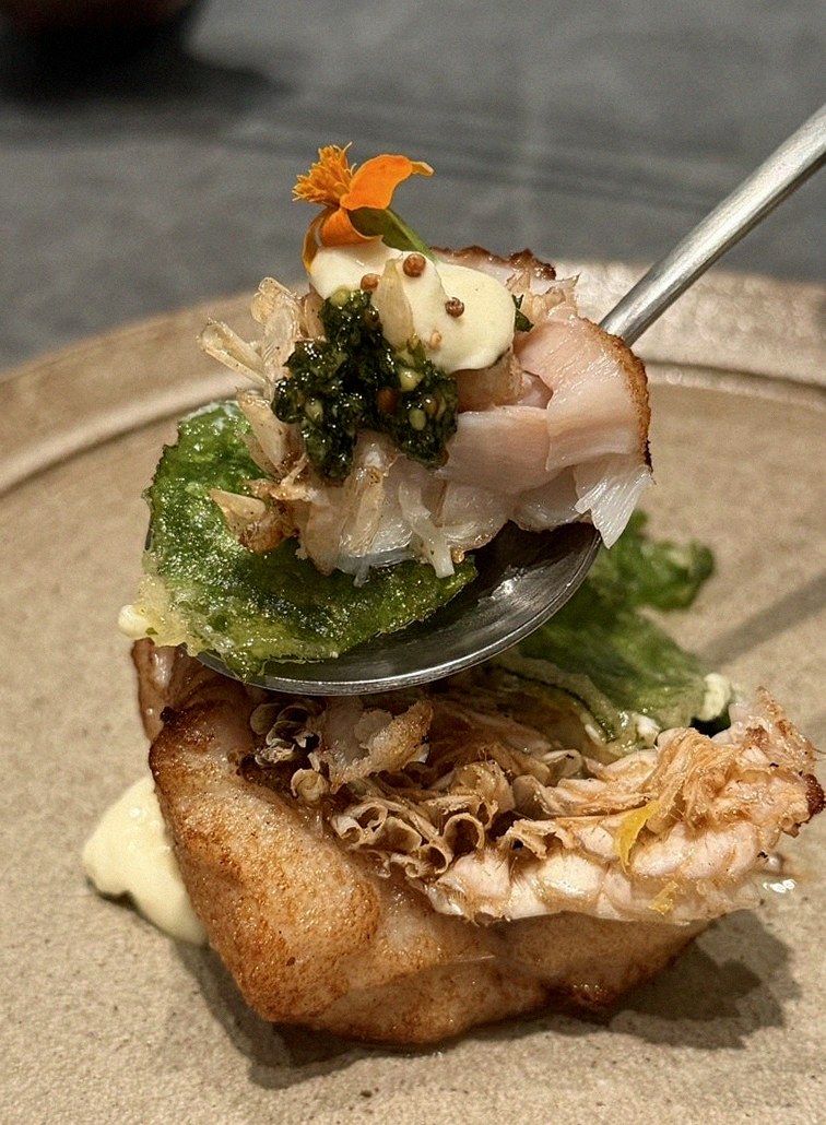 WOOHANA Jonggak · seafood course served alongside the beef