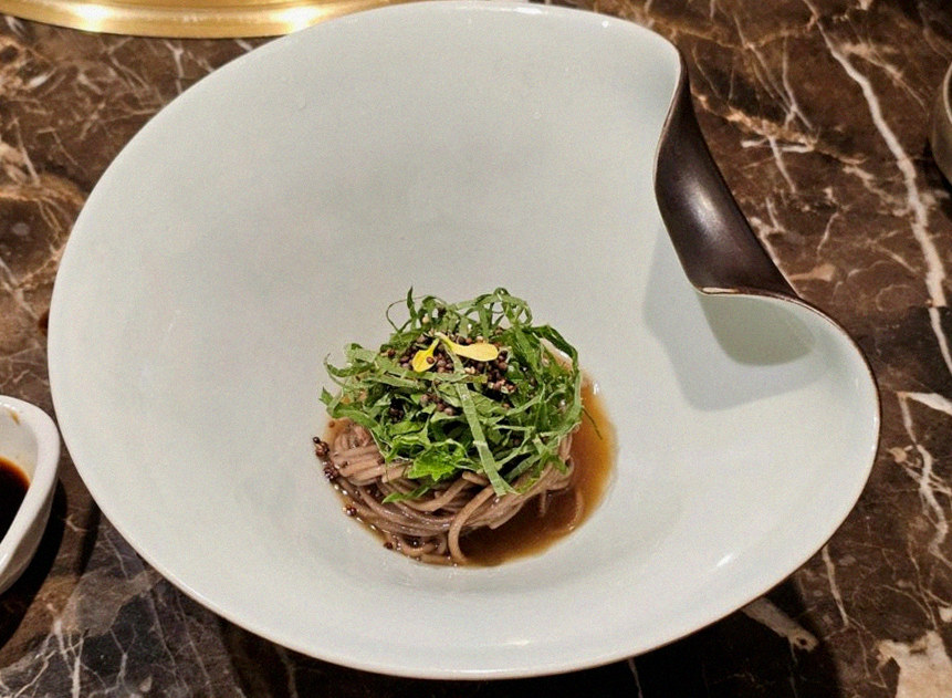 DAEBOJUNG Yeouido · a plated course of Hanwoo beef