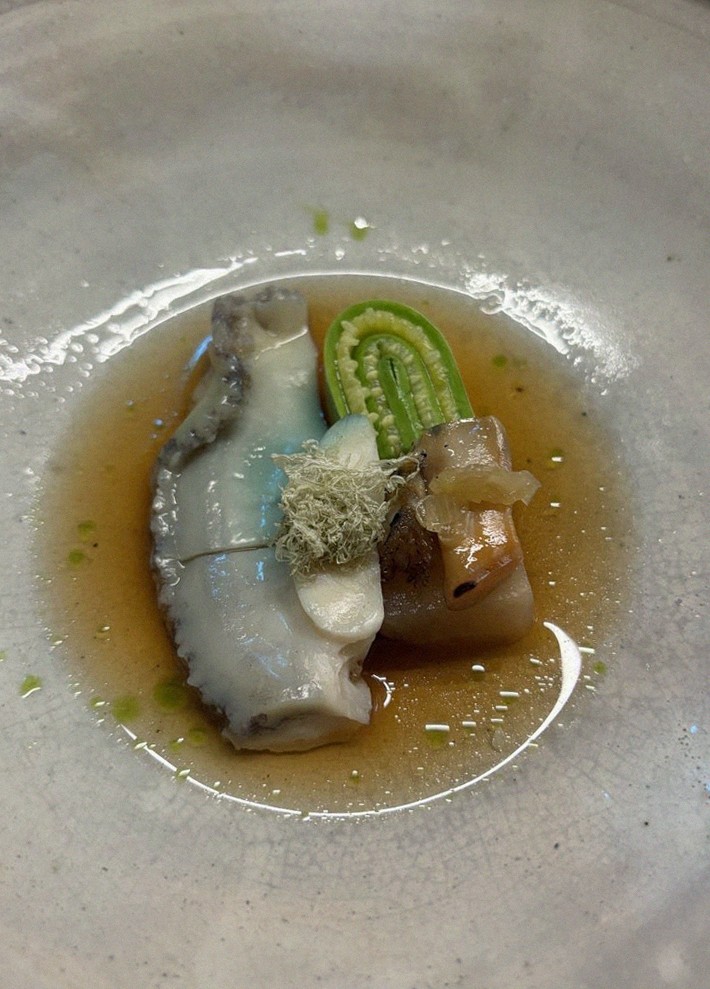 WOOARA Gwanghwamun · seafood course served alongside the beef