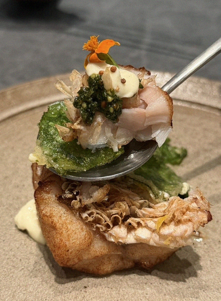 WOOHANA Jonggak · seafood course served alongside the beef