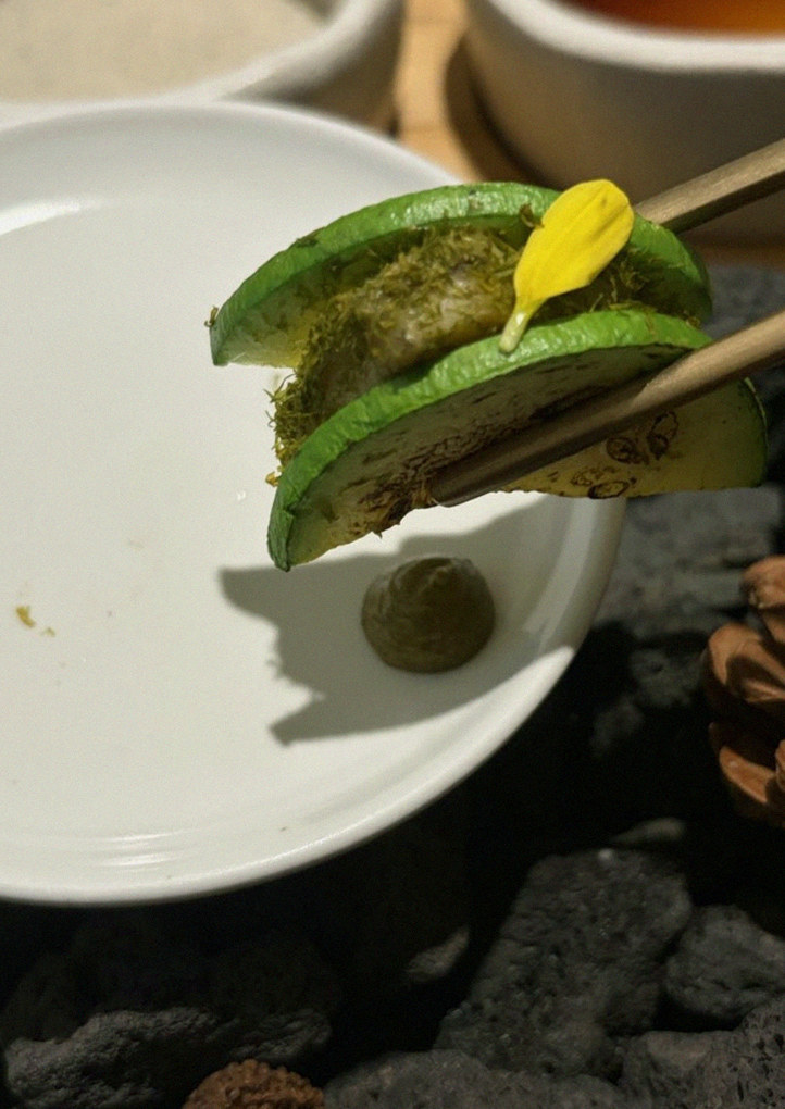 DAEBOJUNG City Hall · a plated course of Hanwoo beef