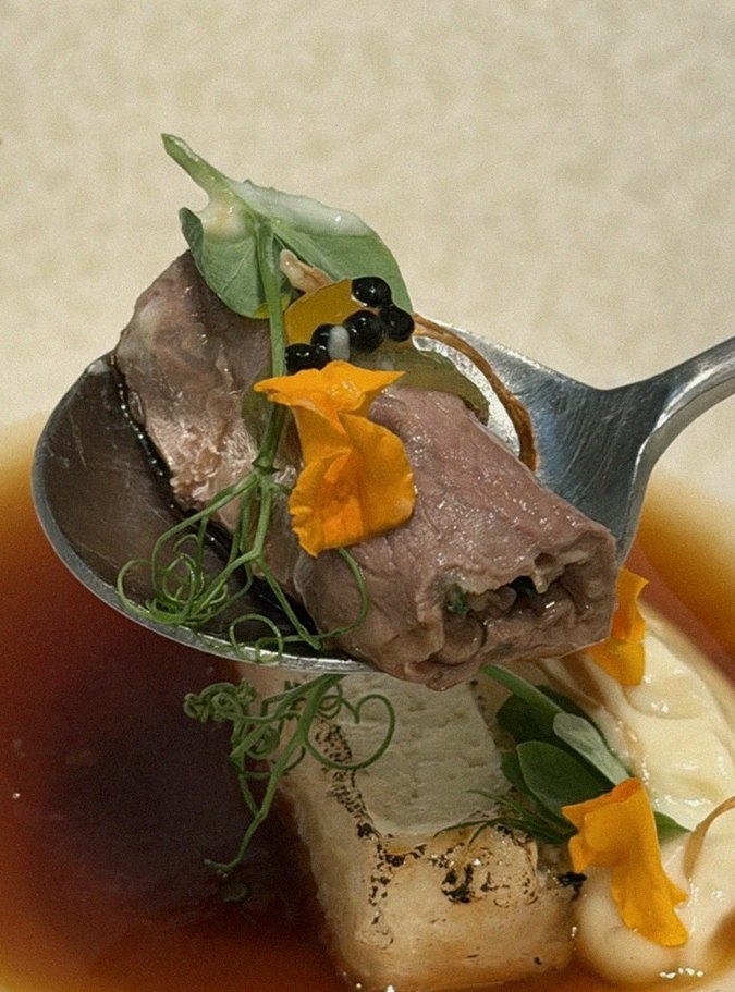 WOOHANA Yeouido · a plated course of Hanwoo beef