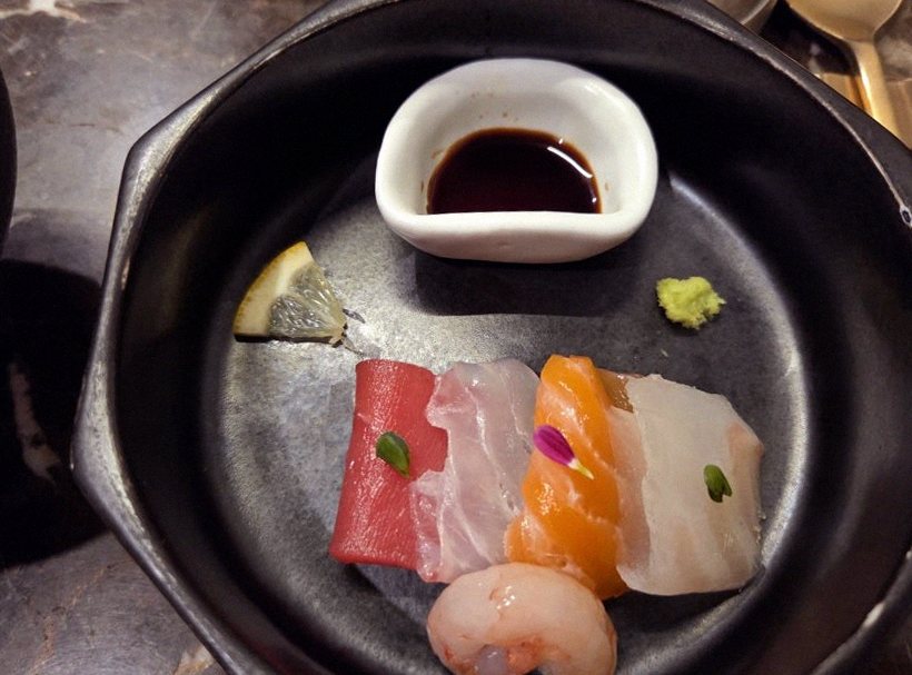 DAEBOJUNG City Hall · seafood course served alongside the beef